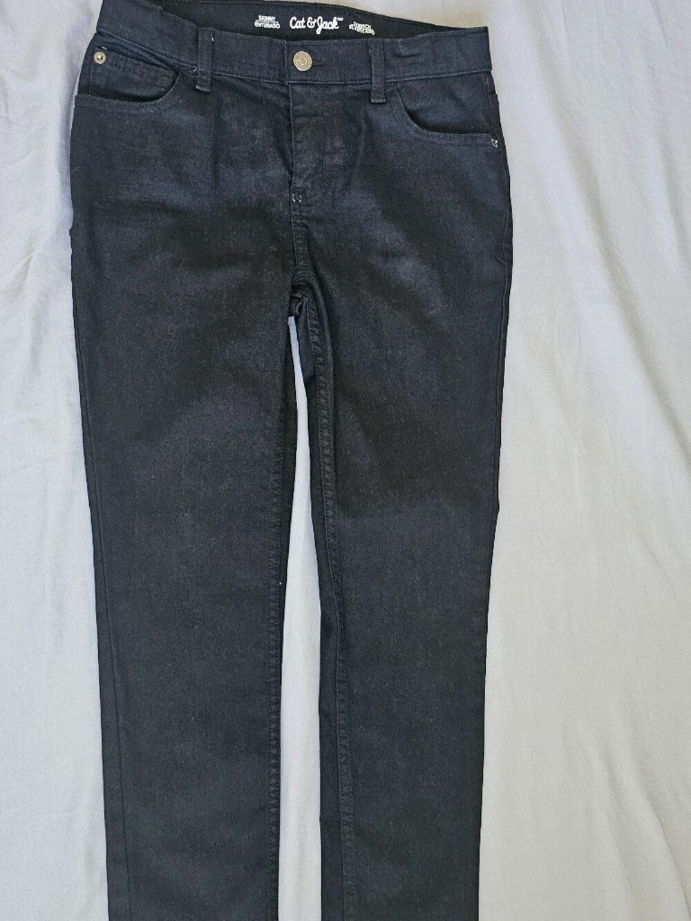 Cat & Jack Boys’ Black Jeans Size 12 with adjustable waistband
